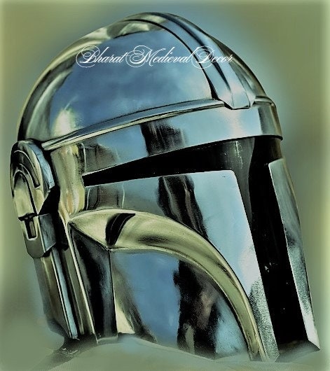 Medieval Star Wars Mandalorian Metal Helmet Wearable Replica