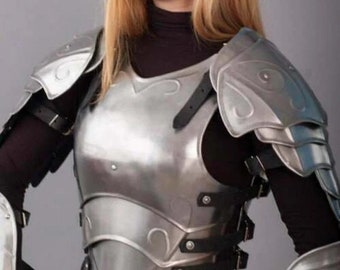 Halloween Lady Cuirass Female Fantasy Armour Suit | Knight Women Warrior Armour | Larp Skirt Armor &quot;Queen of the Elven&quot; Halloween Costume