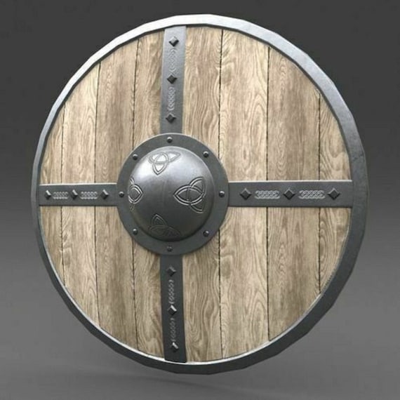 中世バイキング十字軍木製盾｜手作り円形戦闘戦士盾｜LARP再現コスプレ