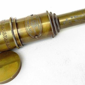 Victorian Marine Telescope 18&quot; | Old Antique Maritime Nautical Brass Spyglass | Ship Decor Brass Victorian Antique  Telescope | Best Gift