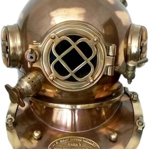 Copper Brass Antique Deep Sea Scuba Diving Divers Helmet | Antique Copper Brass US NAVY MARK V Helmet | Best Gift Item For Antique Lover