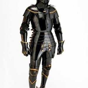 Medieval Black Armour Suit | Combat Full Body Halloween Armor Suit | Full Body Armor Suit | Larp Reenactment Warrior Halloween Costume