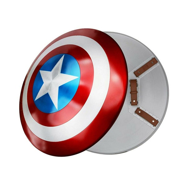 22" Marvels Avengers Legend Captain America Shield | Metal Prop Replica | Halloween Medieval Armor Cosplay | Iconic Red, White, Blue Styling