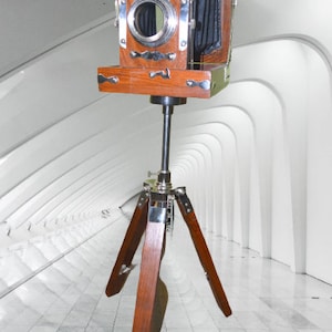Antique Vintage Look Wooden Film Camera With Wooden Tripod ~ Home ...