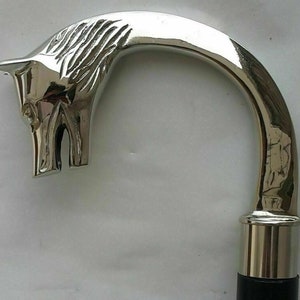 WOLF HEAD Design Walking Cane | Vintage Victorian Brass Handle Walking Stick | Handmade Cane Designer Walking Cane | Best STEAMPUNK Gift