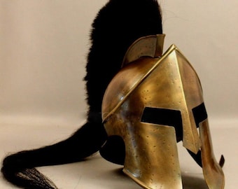 Medieval Corinthian Greek Helmet | Greek Spartan Helmet Wearable Helmet With Black Hear Plume | Knight Greek Helmet | Best Halloween Gift