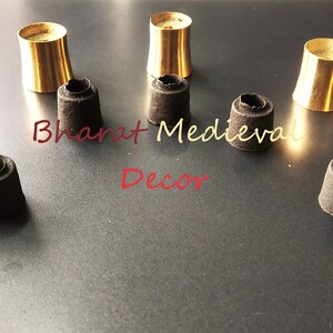 thumbnail image 2 of Lot Of 10 Solid Brass & Rubber Walking Stick Tips – Replacement Parts For Canes 2 of 4