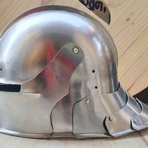 Medieval German Sallet Knight Helmet | SCA LARP Re-enactment Armor Helmet | Battle Warrior Norman Helmet| 15th Century Crusader Armor Helmet