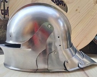 Medieval German Sallet Knight Helmet | SCA LARP Re-enactment Armor Helmet | Battle Warrior Norman Helmet| 15th Century Crusader Armor Helmet