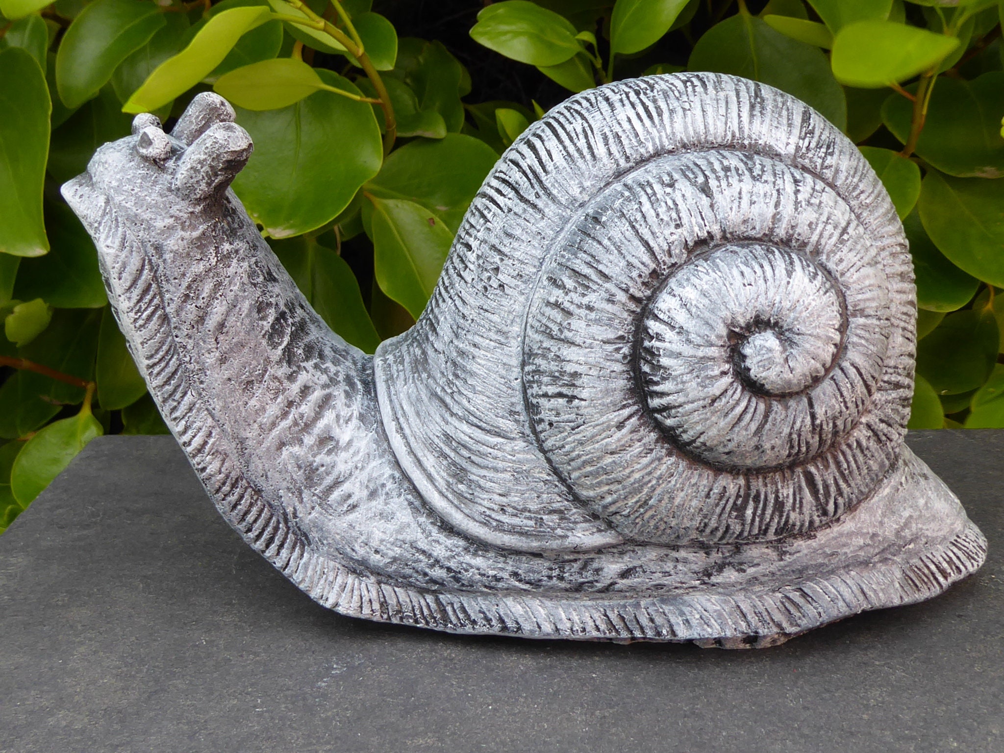 Handcrafted Cast Stone Snail Garden Ornament 22cm long Etsy