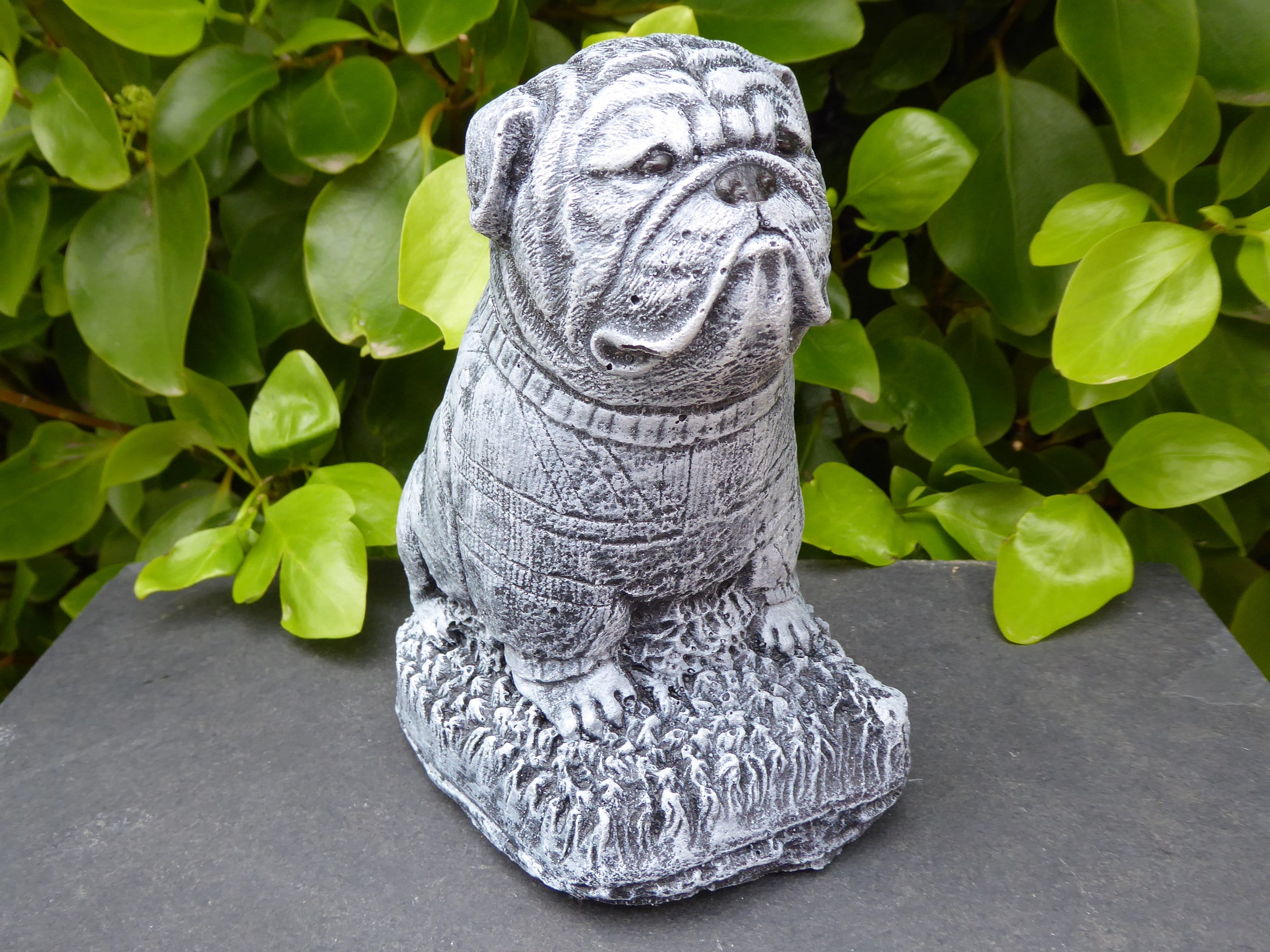 Handcrafted British Bulldog Cast Stone Garden Ornament Etsy UK