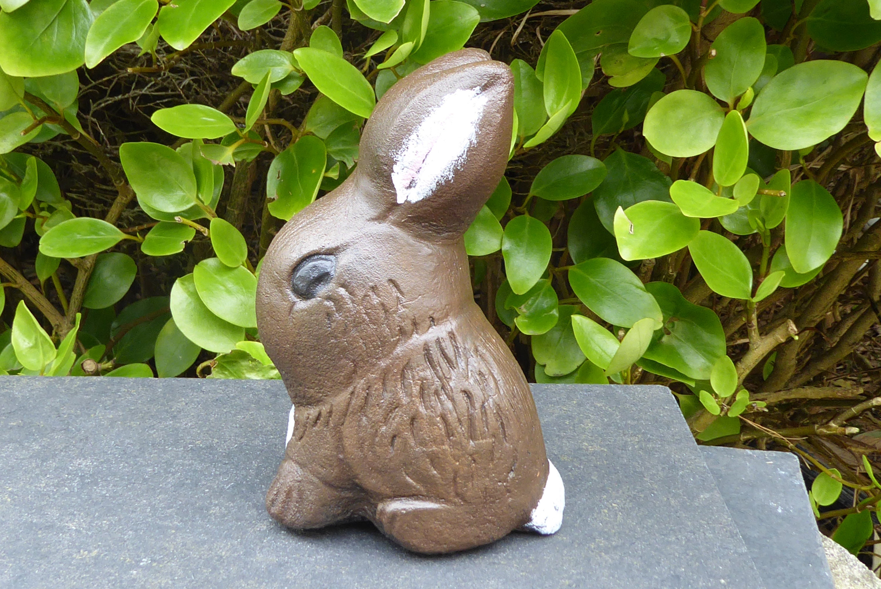 Cute Sitting Rabbit Garden Ornament Cast Stone 17cm Tall Handcrafted