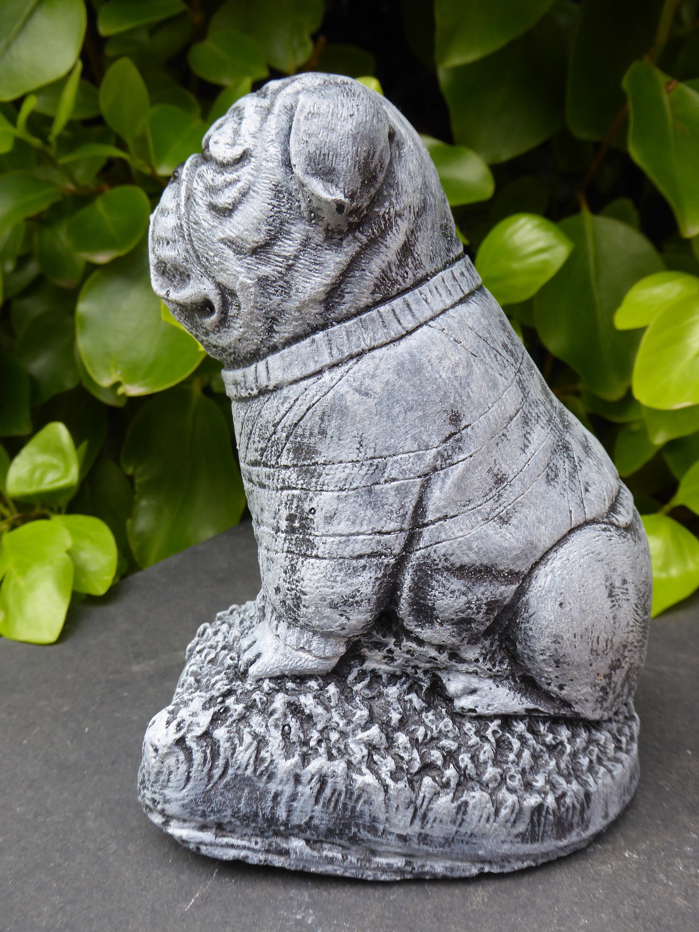 Handcrafted British Bulldog Cast Stone Garden Ornament Etsy UK