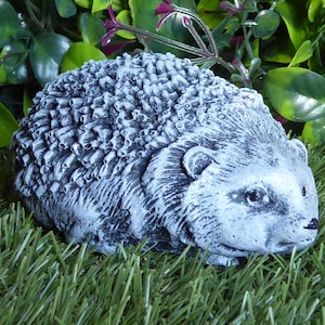 Adorable Baby Hedgehog Cast Stone Garden Ornament Hand Crafted Aged Effect 9cm long