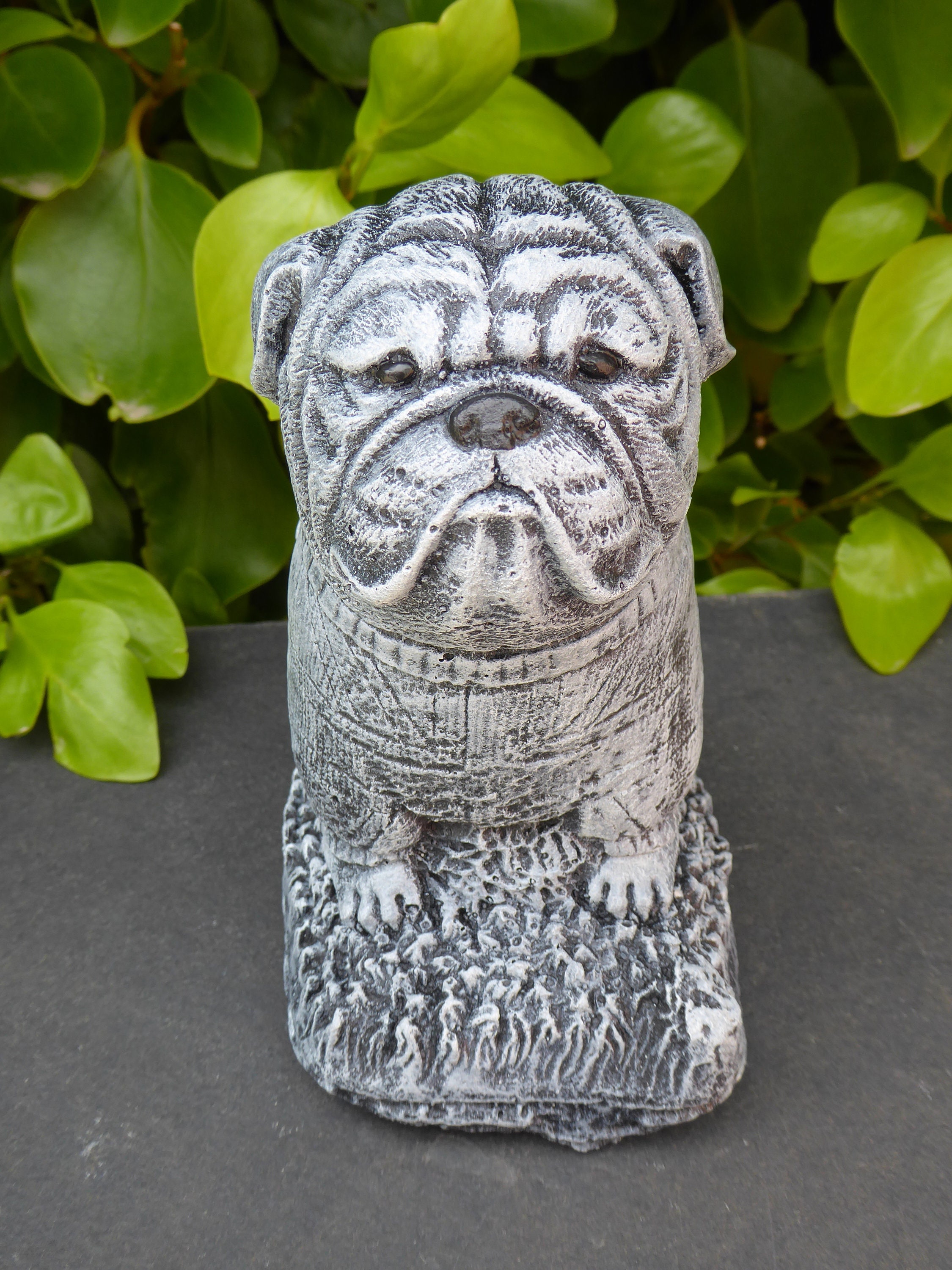 Handcrafted British Bulldog Cast Stone Garden Ornament Etsy UK