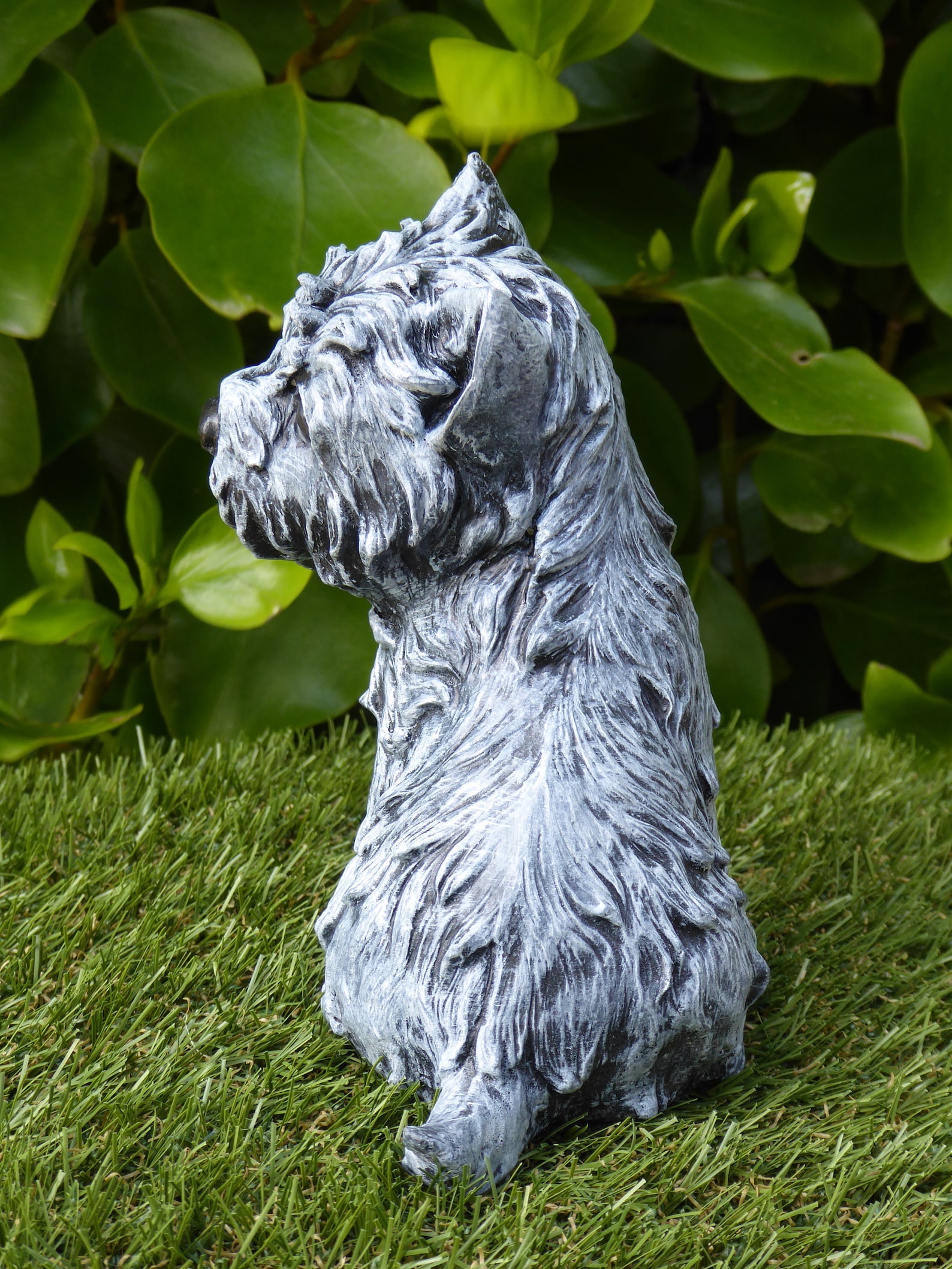 Cute Cast Stone Sitting Westie Dog Garden Ornament Hand Etsy