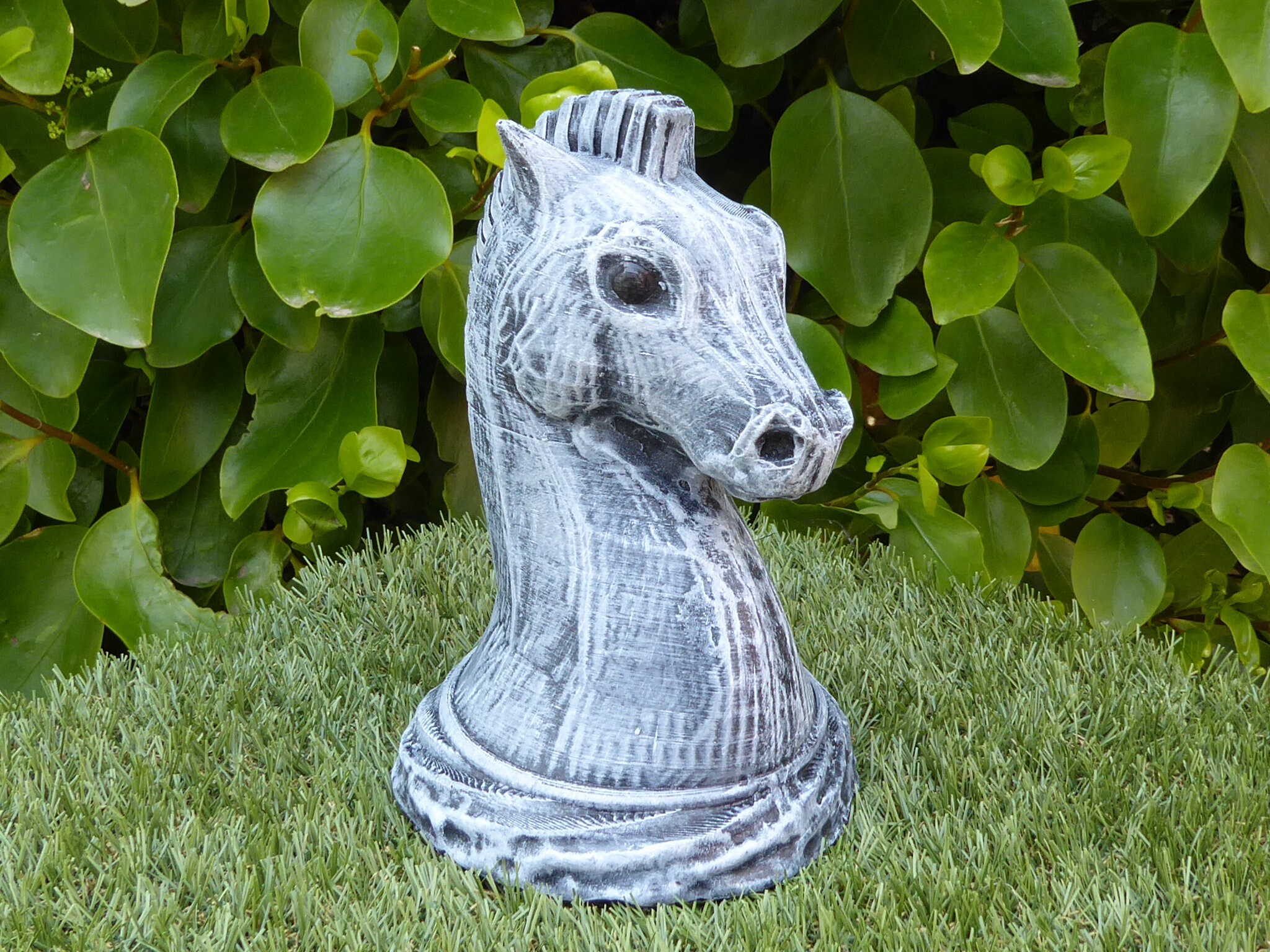 Handcrafted Cast Stone Horse Head Trojan Horse Garden Ornament Etsy