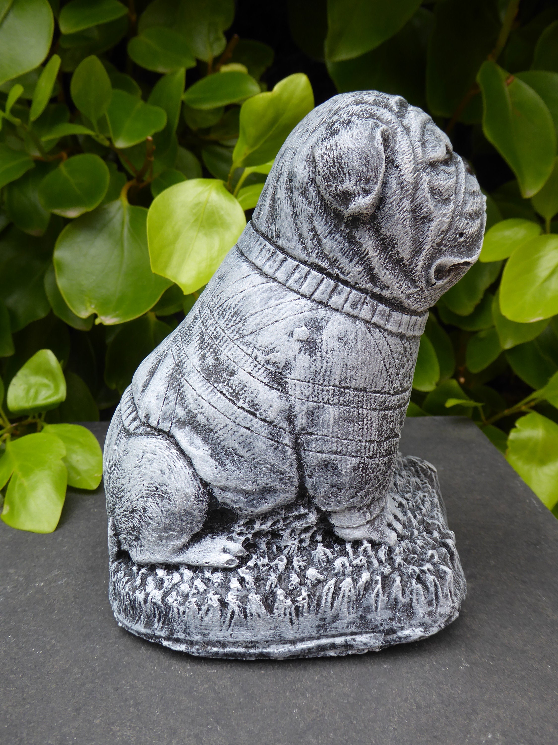 Handcrafted British Bulldog Cast Stone Garden Ornament Etsy UK