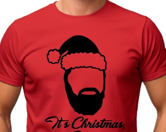 Coach Beard It's Christmas Baby Shirt, Funny Christmas Santa Hat, Funny Men's Women's Husband Wife Dad Family Holiday Shirt, Gift for Her