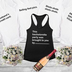 Funny Bachelorette Party Tank Tops: Bridesmaid Group Shirts