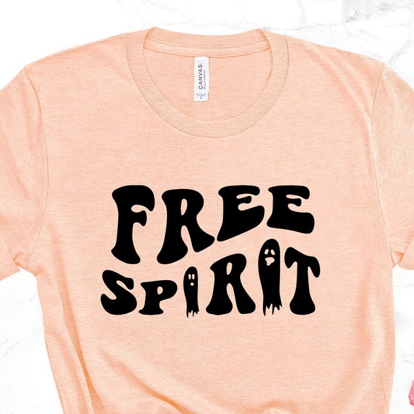 Halloween Ghost Party Shirt, Free Spirit Boo Tshirt, Happy Halloween T-shirt,  Funny Halloween costume, Women's Halloween shirt gift