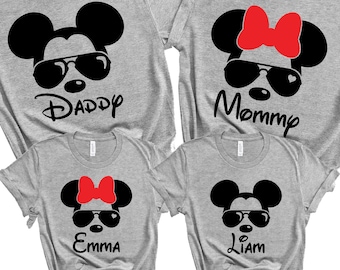 Magic Kingdom Family Trip Shirts ,  Matching Mouse Ears Tees, Women's Girls Shirt, Aviation Vacation Shirt, Custom Personalized Group Shirts