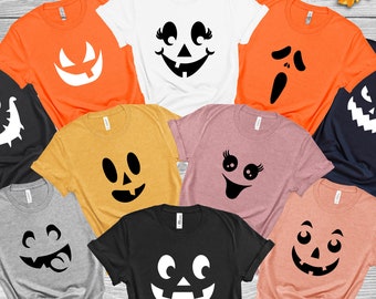 Pumpkin Face Halloween Party Shirt: Trendy Spooky Costume