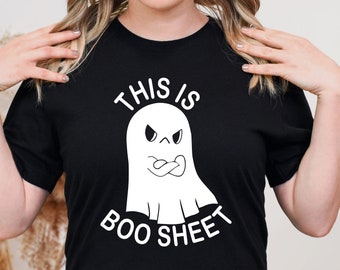 Angry Ghost Shirt, Funny Halloween Costume, "This is BOO Sheet"