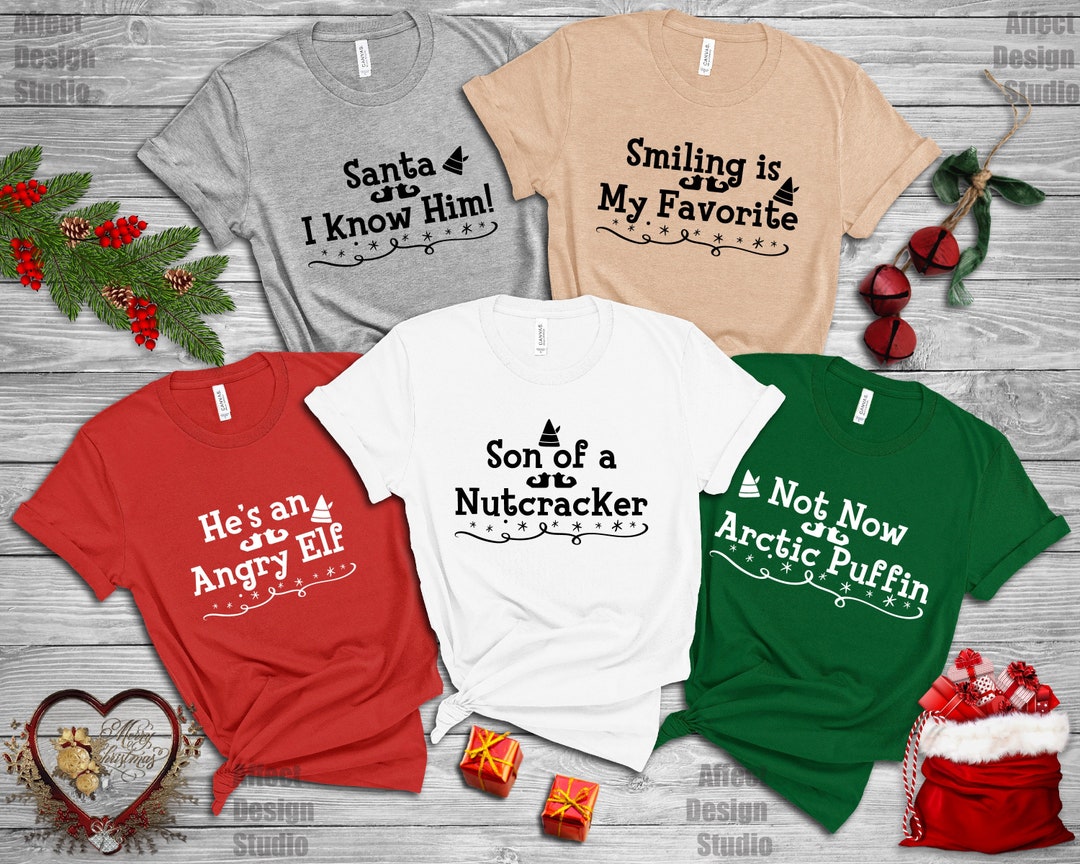 Elf Quote Shirts, Christmas Custom Crew Shirts, Family Christmas Matching Shirts, Merry