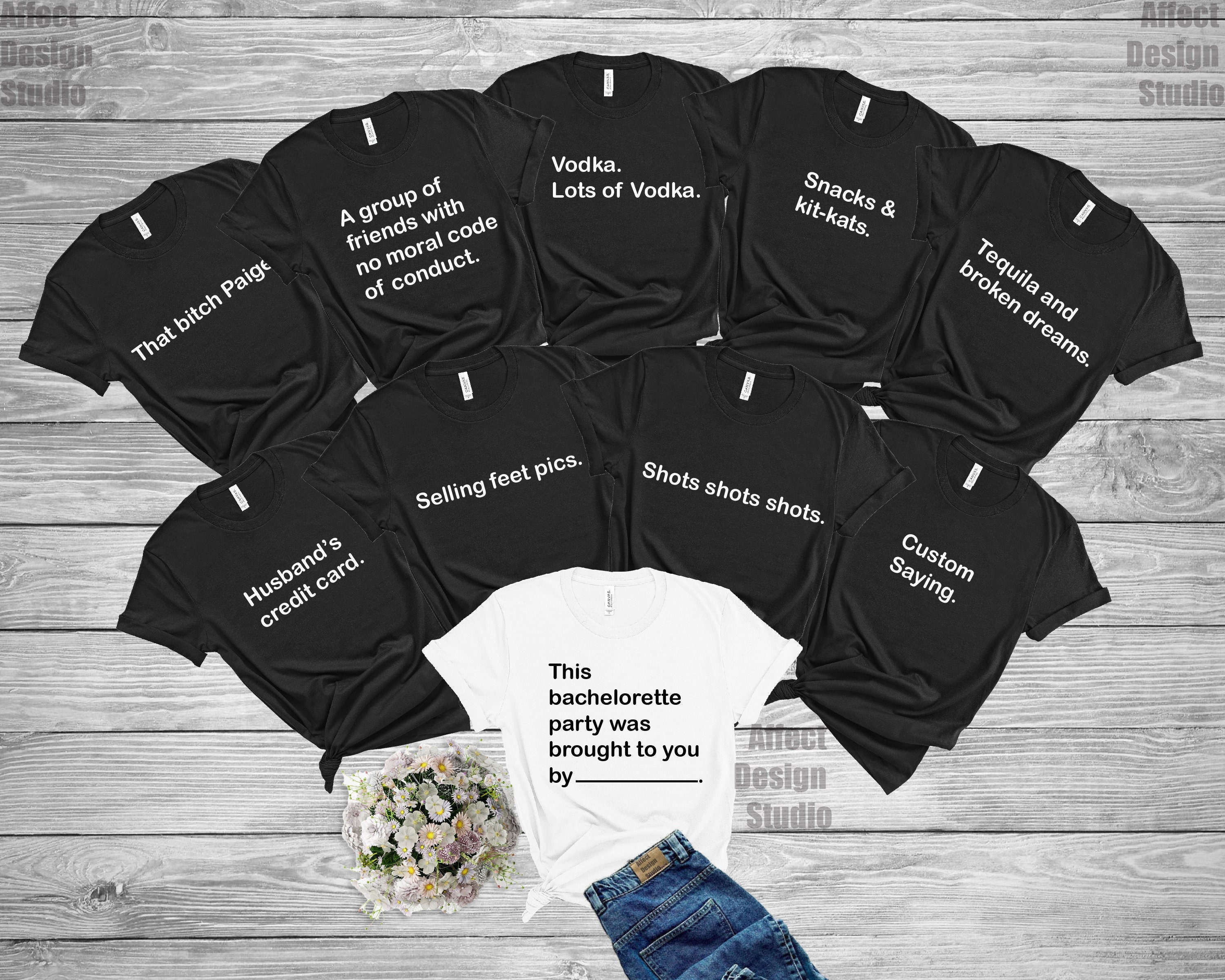 Cards against humanity bachelorette party shirts