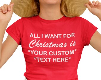 Custom All I Want For Christmas Shirts, New President, Couples Matching Christmas Shirts,  Funny Custom Holiday Family Shirt Gift