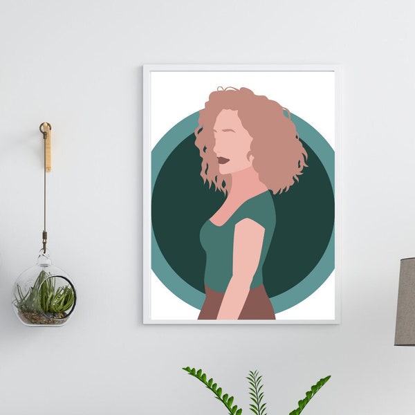 Sophia | digital download | female portrait art | silhouette abstract | modern wall art design | pastel |