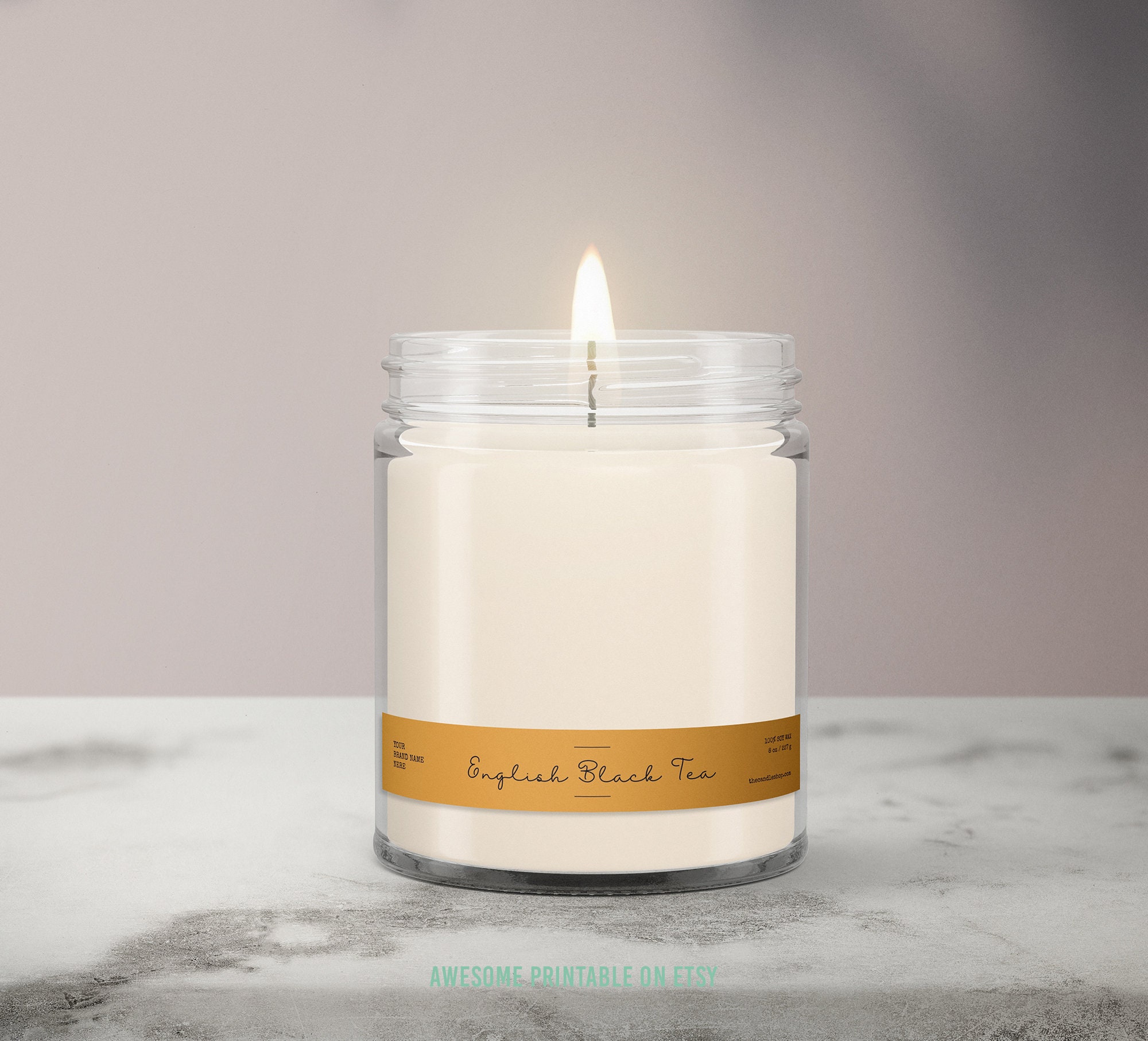 Minimal Candle Label Template, Editable Candle Labels, Printable Candle