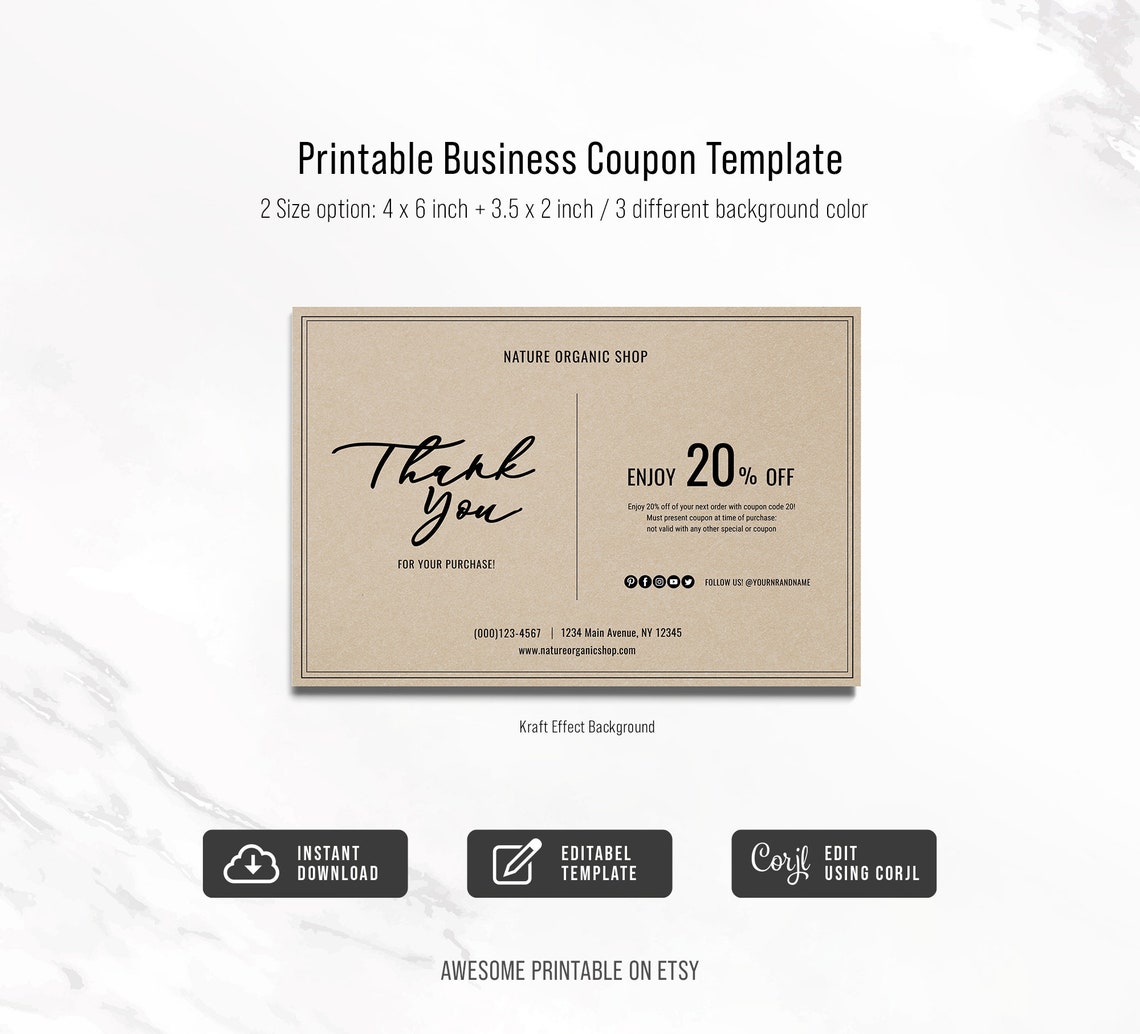 Printable Business Coupon Template Editable Coupon (Download Now) - Etsy