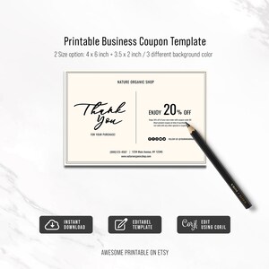 Printable Business Coupon Template, Editable Coupon Template, DIY ...