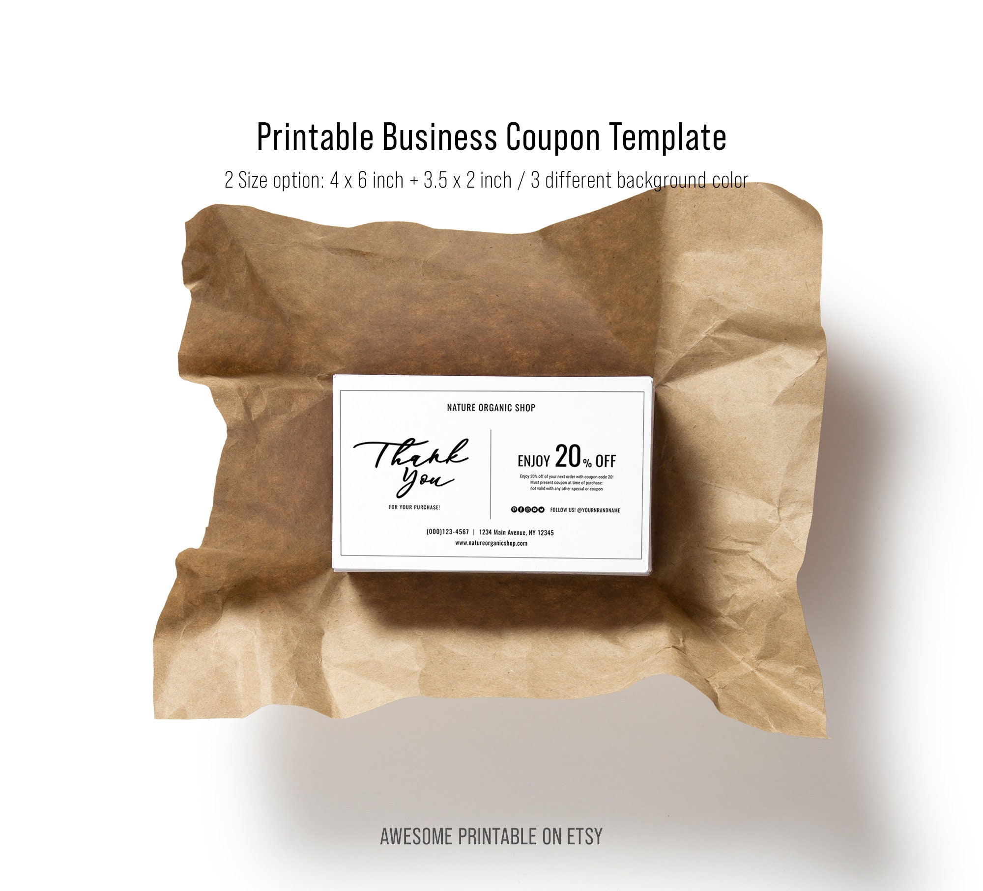 Printable Business Coupon Template, Editable Coupon Template, DIY ...