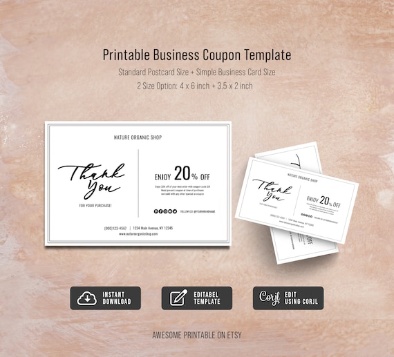 Printable Business Coupon Template Editable Coupon Template - Etsy