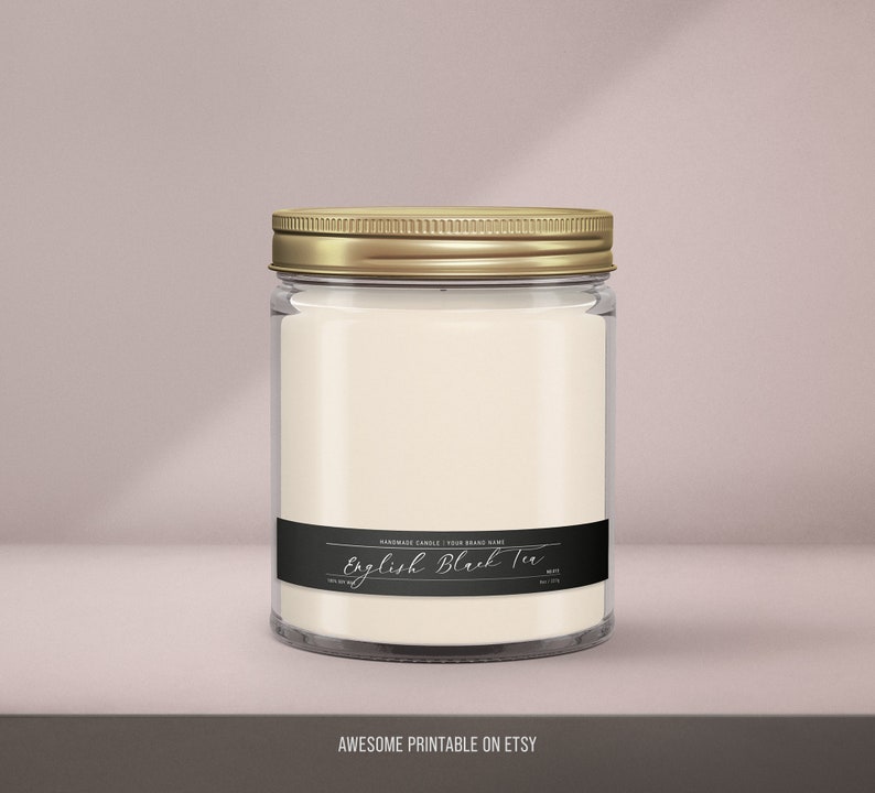 Minimal Candle Label Template Editable Candle Labels Etsy