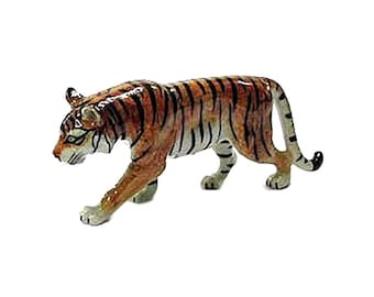 Northern Rose Tiger Walking Animal - Handmade Home Decor Animal Decorative Figurine Birthday Gift - Miniature Porcelain Figurine