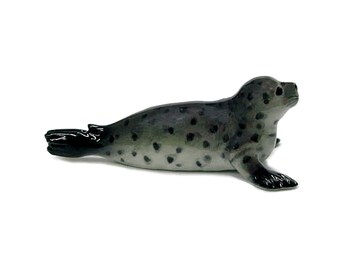 Northern Rose Harbor Seal Pup Walks - Miniature Porcelain Figurine