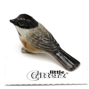 Little Critterz Chickadee &quot;BeeBay&quot; Bird Hand-painted - Home Decor Bird Collectible Figurine Birthday Gift - Miniature Porcelain Figurine