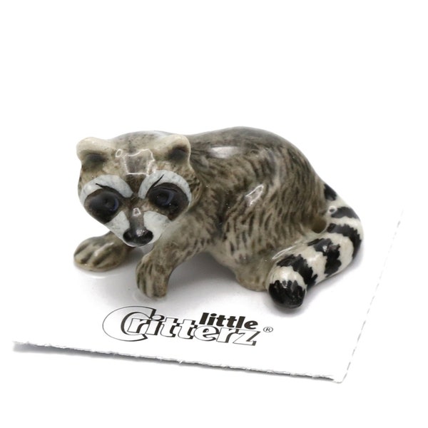 Little Critterz Raccoon "Bandit" - Miniature Porcelain Figurine