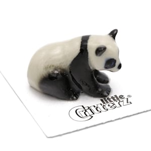 Little Critterz Panda Cub &quot;Hua Mei&quot; - Handcrafted Home Decor Figurine Decorative Figurine - Miniature Porcelain Figurine