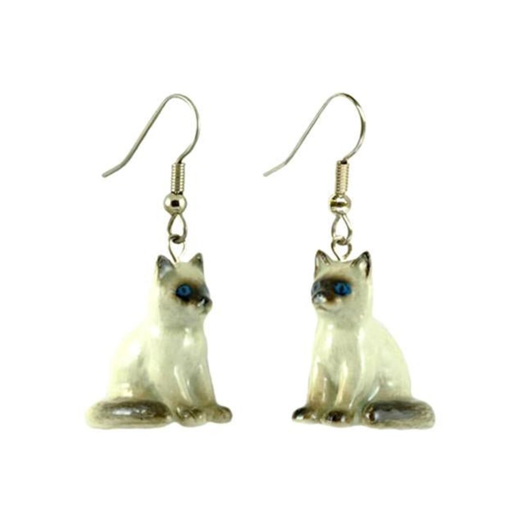 Ragdoll Cat Porcelain Earrings Etsy
