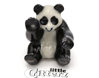 Little Critterz Panda Bear "Ziao Liwu" - miniature porcelain figurine