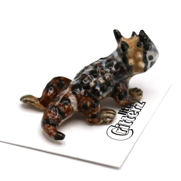 Little Critterz Horned Toad "Rip" - Miniature Porcelain Figurine