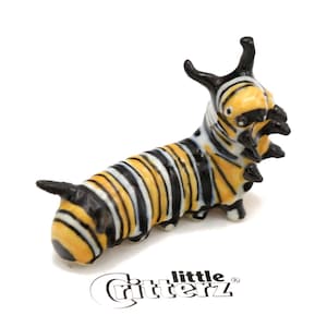 Little Critterz Monarch Butterfly Caterpillar "Jojo" - Home Decor Reptile Decorative Figurine Birthday Gift - Miniature Porcelain Figurine