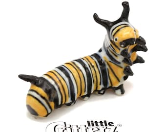 Little Critterz Monarch Butterfly Caterpillar "Jojo" - Home Decor Reptile Decorative Figurine Birthday Gift - Miniature Porcelain Figurine