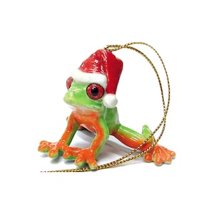 Northern Rose Red-Eyed Tree Frog - Hand-painted Home Decor Ornament Christmas Gift Decorative Figurine - Miniature Porcelain Figurine