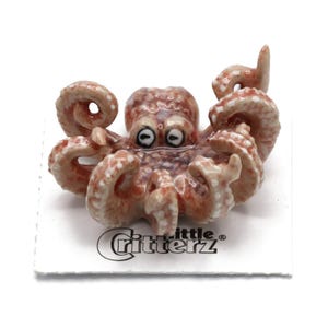 Little Critterz Octopus Jet Sea Aquarium - Ornament Home Decor Reptile Decorative Figurine - Miniature Porcelain Figurine
